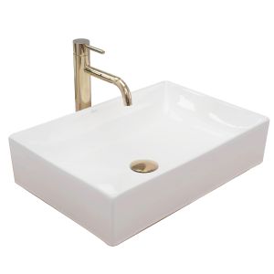 Rea lavabo sobre encimera inga white rectangle, 51x34,5x12 cm