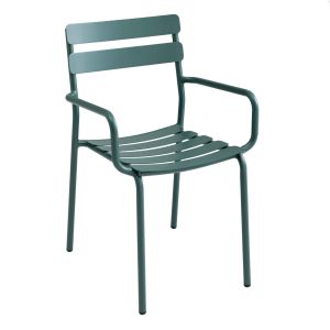 Oviala - silla de jardín de aluminio verde oscuro