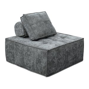 Sillón de tela texturizada <<velluto>> - 96 x 100 x 89 cm - gris