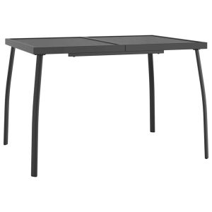 vidaXL mesa de jardín malla de acero gris antracita 110x80x72 cm