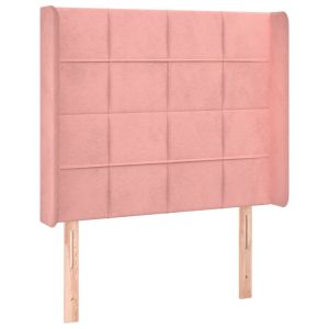 vidaXL cabecero con orejas de terciopelo rosa 103x16x118/128 cm