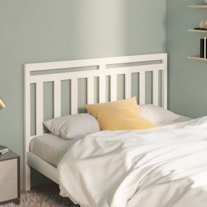Cabecero de cama madera maciza de pino blanco 146x4x100 cm es8752