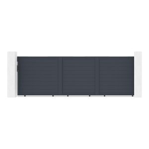 Puerta corredera 5m eiger al.140cm aluminio + 2 postes + motor tanker c600