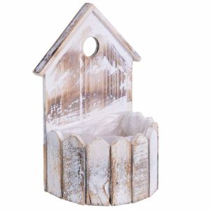 Soporte macetero de madera redondo 19x11x28/10h cm