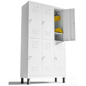 Twinthink taquillas vestuario 180cm de 6 puertas taquilla metalica (blanco)