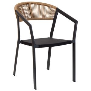 Silla de aluminio negro 57x62x78