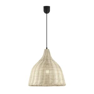 Colgante sacoma de mimbre para iluminación cálida interior