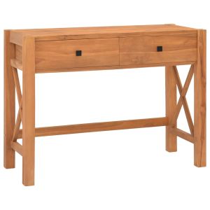 vidaXL escritorio con 2 cajones madera de teca 100x40x75 cm