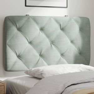 Cabecero de cama acolchado terciopelo gris claro 80 cm eso6680