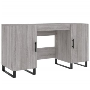 vidaXL escritorio madera de ingeniería gris sonoma 140x50x75 cm