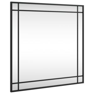 vidaXL espejo de pared cuadrado de hierro negro 60x60 cm