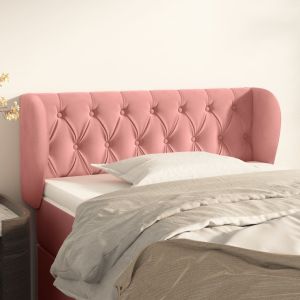 Cabecero de terciopelo rosa 103x23x78/88 cm efe3598