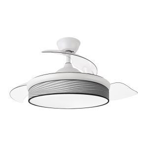 Ventilador dc moda 72w blanco/surco gris 3 aspas