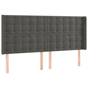 vidaXL cabecero con orejas de terciopelo gris oscuro 183x16x118/128 cm