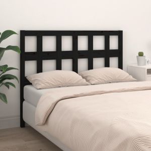 Cabecero de cama madera maciza de pino negro 145,5x4x100 cm