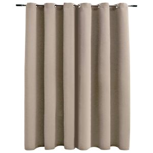 vidaXL cortina opaca con anillas de metal beige 290x245 cm