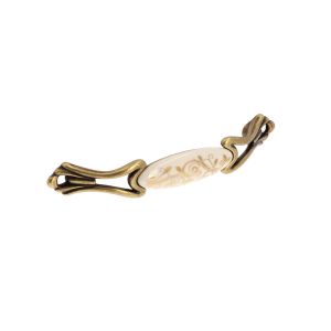Tirador mueble de zamak y porcel 92 dist entre ejes 128mm antiguo lote 6