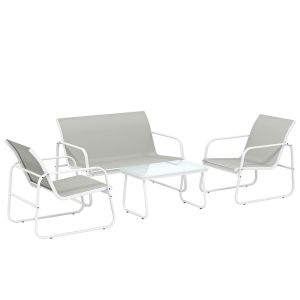 Muebles de jardín 112x73x74 cm acero, textilene color gris Outsunny