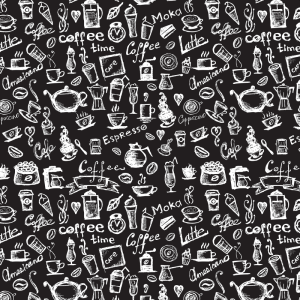 Papel pintado cafetería negro 60cm por 250cm