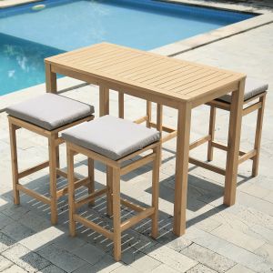 Aruba mesa de pie 4 plazas de acacia cojines de arena