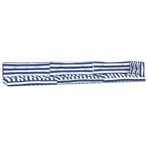 vidaXL cojines para palés 7 piezas tela a rayas azul y blanco