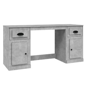 vidaXL escritorio con armario contrachapada gris hormigón