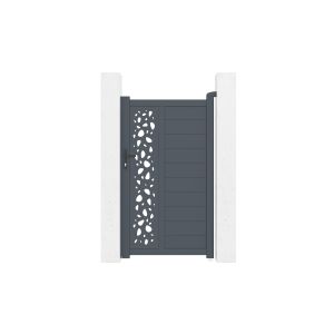 Pack puerta peatonal sunny 1m a.180cm + 2 postes a.190cm gris