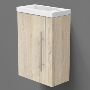 Aica mueble de baño con lavabo, roble, 44 x 23 x 60 cm