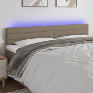 Cabecero con LED de tela gris taupe 160x5x78/88 cm eerf5996