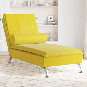 Sofá diván de masaje con cojín de terciopelo amarillo oif263051