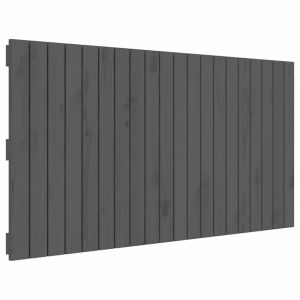 vidaXL cabecero de cama de pared madera maciza pino gris 127,5x3x60 cm