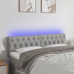 Cabecero con LED de tela gris claro 144x7x78/88 cm eso7170
