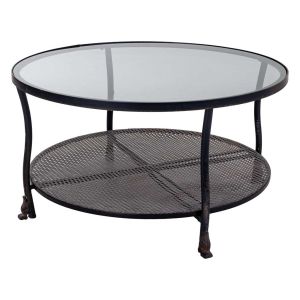 Mesa de centro de metal negro 85x85x45