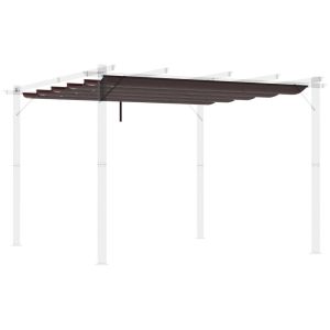 Cubierta para pérgola 250x255x6 cm tela poliéster color marrón Outsunny