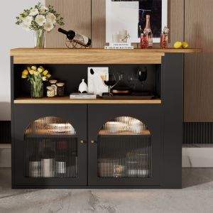 Mesa bar giratoria extensible 138-193 cm LED negro