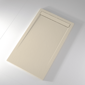 Plato de ducha pizarra clever crema  80x100 cm rejilla color