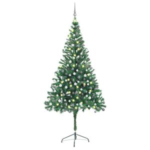 vidaXL árbol de navidad artificial con luces y bolas 910 ramas 210 cm