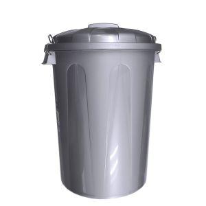 70 litros | gris | cubo basura de plástico con tapadera | cubo almacenaje