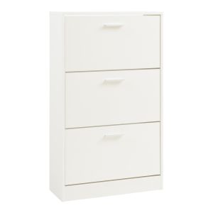 Zapatero sykkylven con 3 puertas 103x60x24 cm - blanco [en.casa]