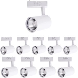 Pack x10 foco LED carril blanco 30w, blanco 6000k, 2200 lm, 220v monofásico