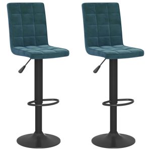 vidaXL taburetes de cocina 2 unidades terciopelo azul