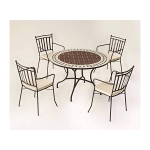 Pack de 4 sillones apilables con cojín para exterior