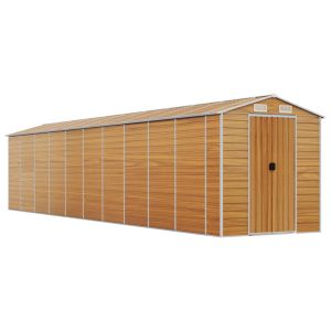 vidaXL caseta de jardín acero galvanizado marrón claro 191x895x198 cm