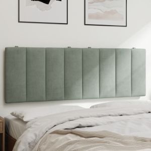 Cabecero de cama acolchado terciopelo gris claro 140 cm eso3029