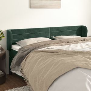Cabecero de terciopelo verde oscuro 183x23x78/88 cm eso6028