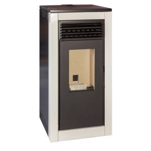 Tj - estufa de pellets modelo vera de 15 kw - color blanco