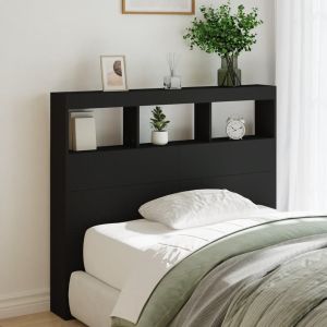 Cabecero de cama con LED negro 120x17x102 cm eso7563