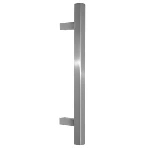 Tirador cuadrado, dist ejes=350 - l=500 mm - inclinado 60°, inox satinado