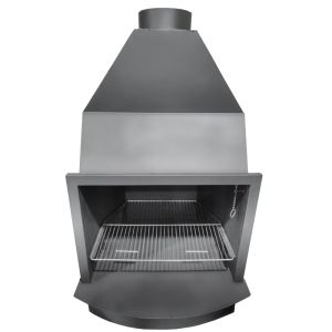 Barbacoa leña d100 116x87x155 cm control de tiro y base lisa