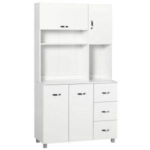 Alacena de cocina 100x39.5x183.5 cm color blanco Homcom, hogar - cocina